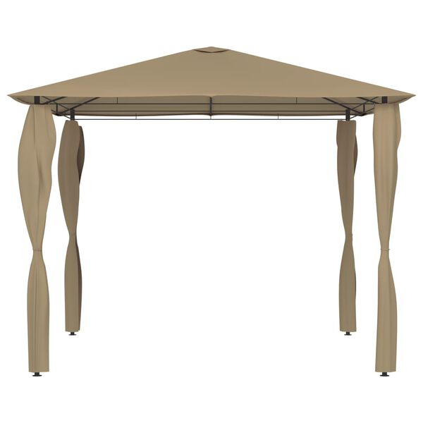 vidaXL Pavillon mit Pfostenabdeckungen 3x3x2,6 m Taupe 160 g/m²