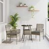 vidaXL Garten Essgruppe 3 pcs Grau Poly Rattan