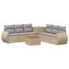 vidaXL Sofa Set 8 stk. Beige und Hellgrau Polyrattan und Stahl
