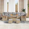vidaXL Gartensofa-set mit Kissen 10 pcs Beige und Hellgrau
