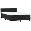 vidaXL Boxspringbett mit Matratze Schwarz 140x210 cm Samt
