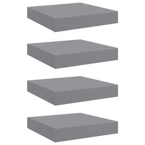 vidaXL Schweberegale 4 Stk. Grau 23x23,5x3,8 cm MDF