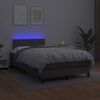 vidaXL Boxspringbett mit Matratze & LED Grau 120x190 cm Kunstleder