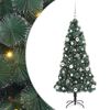 vidaXL K&uuml;nstlicher vorbeleuchteter Weihnachtsbaum mit Kugelset Gr&uuml;n