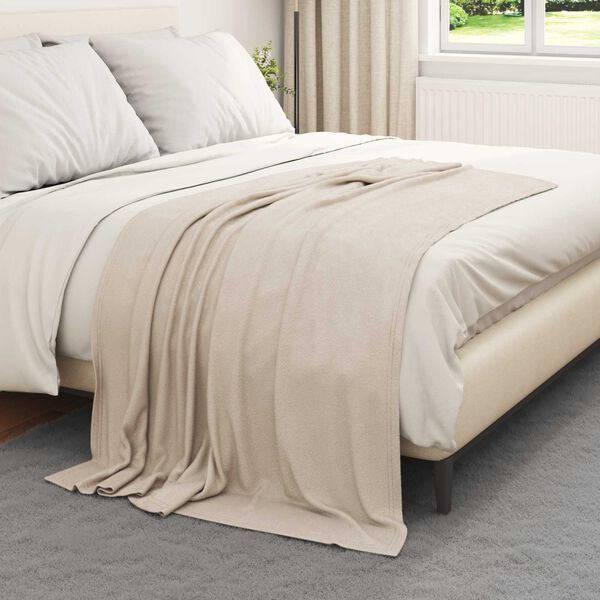 vidaXL &Uuml;berwurfdecke Beige 170 x 130 cm Fleece