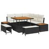 vidaXL Gartensofa-set mit Kissen 8 pcs Schwarz und Creme
