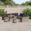 vidaXL Garten-Sofa-Set mit Kissen mit Speicher mit Kissen 13 pcs Grau