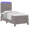 vidaXL Boxspringbett mit Matratze mit LED Taupe 90 x 200 cm Stoff