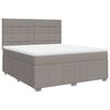 vidaXL Boxspringbett mit Matratze Taupe 180x200 cm Stoff