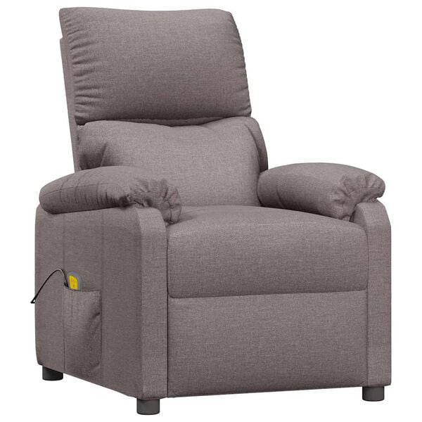 vidaXL Massagesessel Taupe Stoff