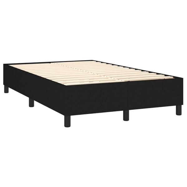 vidaXL Boxspringbett mit Matratze Schwarz 140x190 cm Stoff
