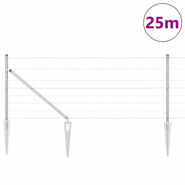 vidaXL Zaunpfosten Galvanisiert 25 x 0,8 m Stahl