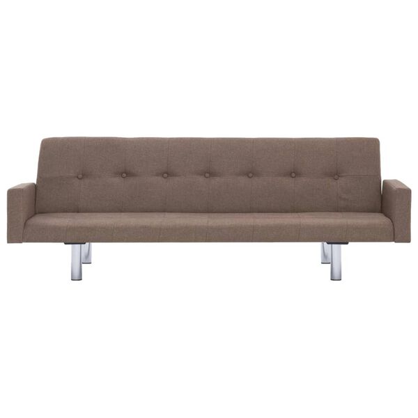 vidaXL Schlafsofa mit Armlehnen Braun Polyester