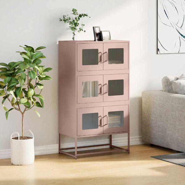 vidaXL Highboard Rosa 68x39x123 cm Stahl