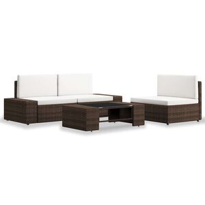 vidaXL 4-tlg. Garten-Lounge-Set Poly Rattan Braun