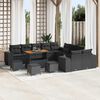 vidaXL Gartensofa-set mit Kissen 14 pcs Schwarz Poly-Rattan
