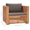 vidaXL 6-tlg. Garten-Lounge-Set mit Dunkelgrauen Kissen Teakholz