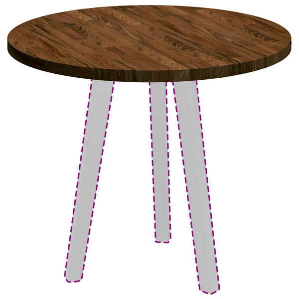 vidaXL Tischplatte Dunkelbraun &Oslash; 60 x 2,5 cm Massivholz Eiche