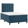 vidaXL Boxspringbett mit Matratze Dunkelblau 120x190 cm Samt