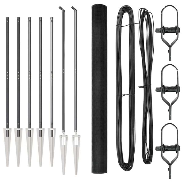 vidaXL Zaunpfosten Grau 10 x 1,6 m (25 x 25 mm Maschenweite)