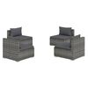 vidaXL 4-tlg. Garten-Lounge-Set mit Kissen Poly Rattan Grau