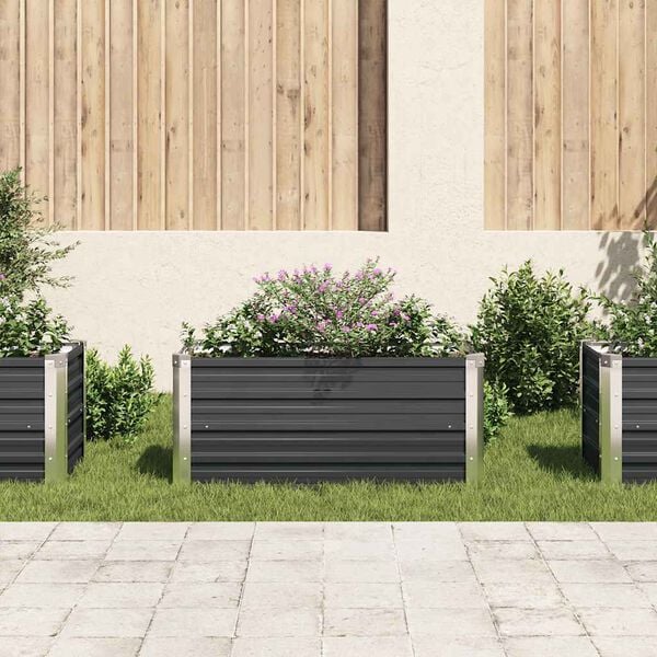 vidaXL Garten-Hochbeet Anthrazit 100 x 40 x 45 cm Verzinkter Stahl