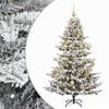 vidaXL K&uuml;nstlicher Weihnachtsbaum mit Weihnachtskugel 150 cm 150 LEDs