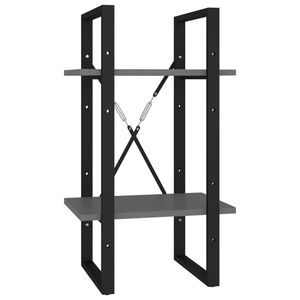 vidaXL B&uuml;cherregal 2 F&auml;cher Grau 40x30x70 cm Holzwerkstoff