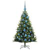 vidaXL K&uuml;nstlicher geflammter Weihnachtsbaum 150 LEDs Gr&uuml;n 120 cm