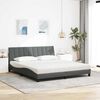 vidaXL Bett mit Matratze "Hanko" Dunkelgrau 180x200 cm Stoff