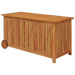 vidaXL Gartentruhe mit Rollen 113x50x58 cm Massivholz Akazie