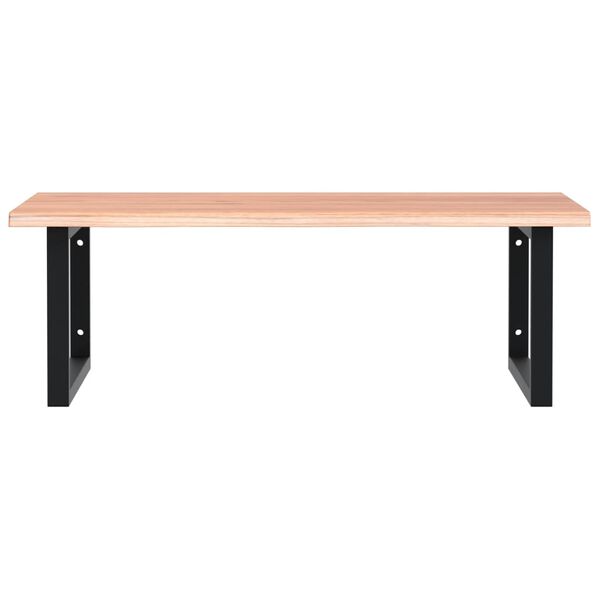 vidaXL Waschtischplatte mit Halterung Stahl und Massivholz Eiche