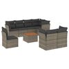 vidaXL 9-tlg. Garten-Sofagarnitur mit Kissen Grau Poly Rattan