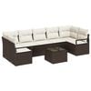 vidaXL Sofa Set 8 stk. 7-Sitzanzahl Braun und Creme Poly Rattan