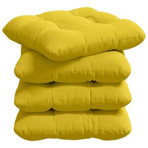 vidaXL Sitzkissen 4 stk. Stoff Helles Gelb 40 x 40 x 12 cm