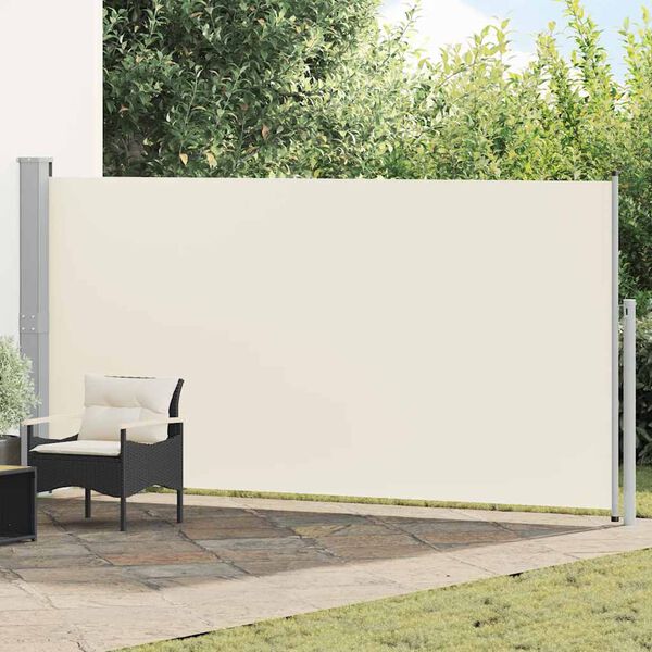 vidaXL Ausziehbare Seitenmarkise 160x500 cm Creme