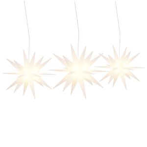 vidaXL LED-Weihnachtssterne 3 Stk. Faltbar Wei&szlig;