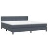 vidaXL Boxspringbett mit Matratze Dunkelgrau 180x210 cm Samt