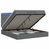 vidaXL Ottoman-Bett mit Matratze und LED Dunkelgrau 140 x 200 cm Stoff