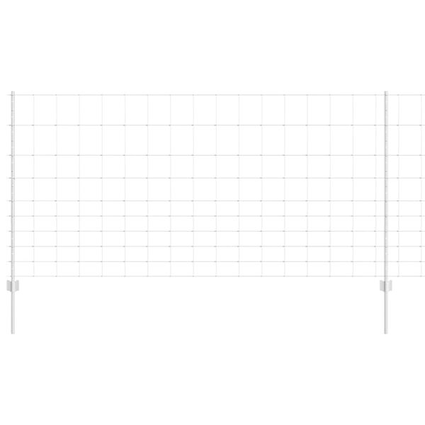 vidaXL Zaun mit Pfosten Silber 1,2 x 25 m Stahl