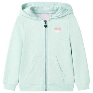 Kinder-Kapuzenpullover mit Rei&szlig;verschluss Helles Minzgr&uuml;n 92
