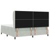 vidaXL Boxspringbett mit Matratze Hellgrau 200 x 200 cm Polyester