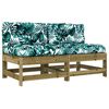 vidaXL Mittelsofas mit Kissen 2 Stk. Kiefernholz Impr&auml;gniert