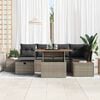 vidaXL Garten-Sofa-Set 7 pcs Grau Poly-Rattan