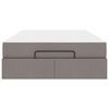 vidaXL Bettgestell mit Matratze mit Matratze 2 pcs Taupe Stoff
