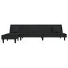 vidaXL Schlafsofa in L-Form Schwarz 255x140x70 cm Samt