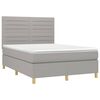 vidaXL Boxspringbett mit Matratze & LED Hellgrau 140x200 cm Stoff