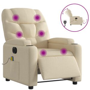 vidaXL Massagesessel Elektrisch Creme Stoff