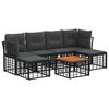 vidaXL Outdoor-Sofagarnitur 7 stk. Schwarz und Dunkelgrau Polyester
