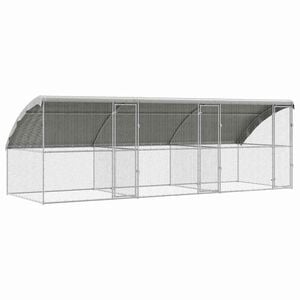 vidaXL H&uuml;hnerk&auml;fig 3 Stk. Silber 600 x 200 x 200 cm Verzinkter Stahl